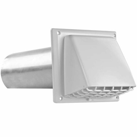 IMPERIAL MFG Vent Hood 4in White W/Guard VT0602